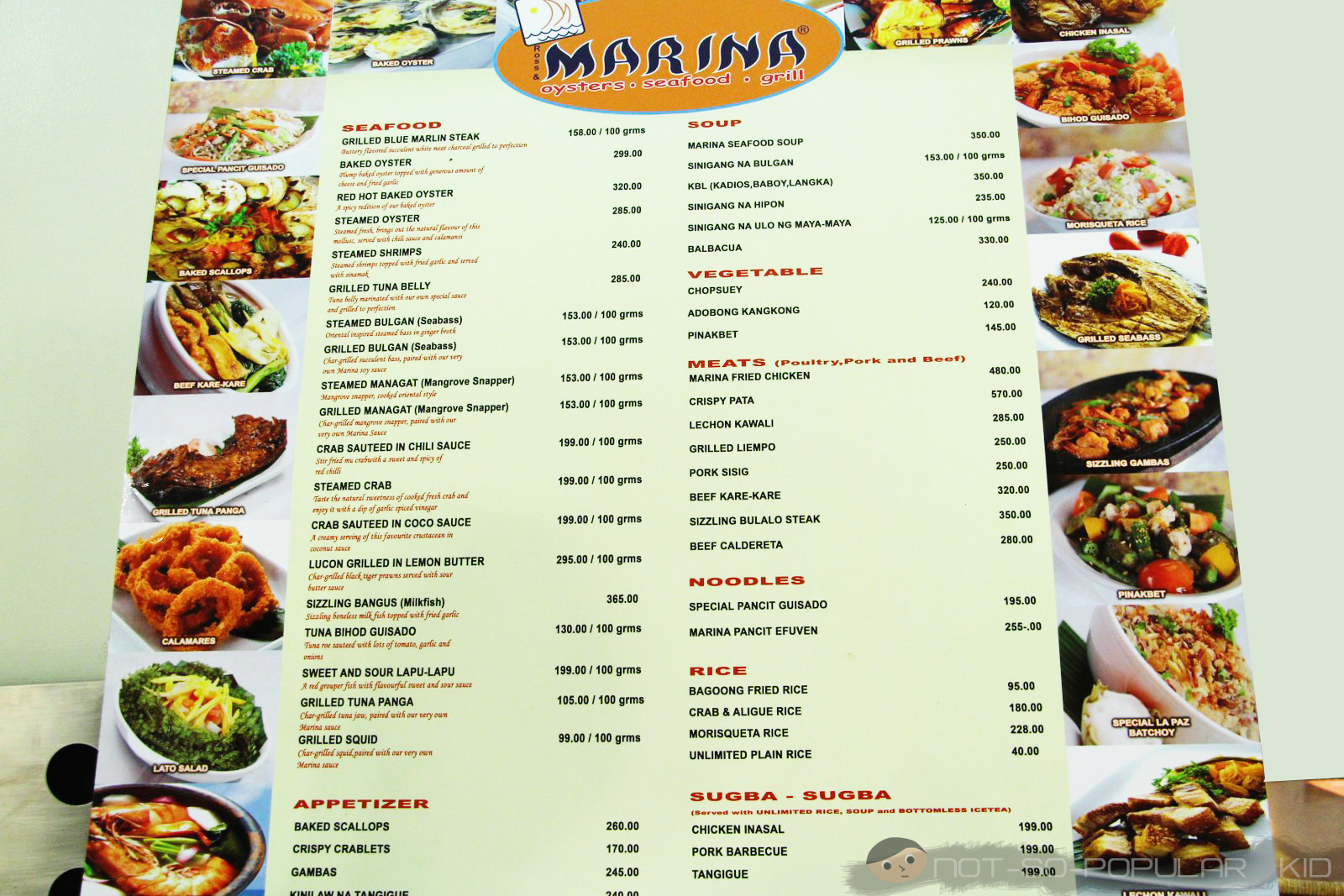 MARINA Seafood Restaurant in Robinson's Place Ermita - A Not-So-Popular
