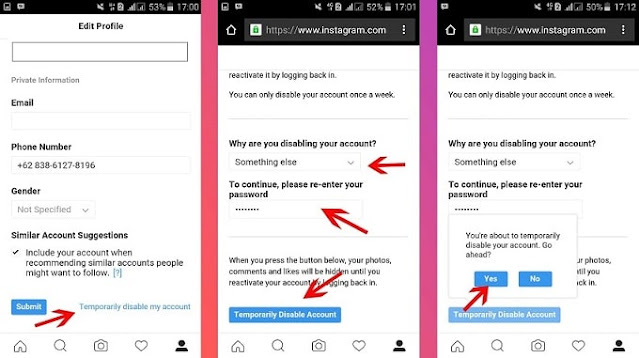 Cara Menghapus Akun Instagram Sementara
