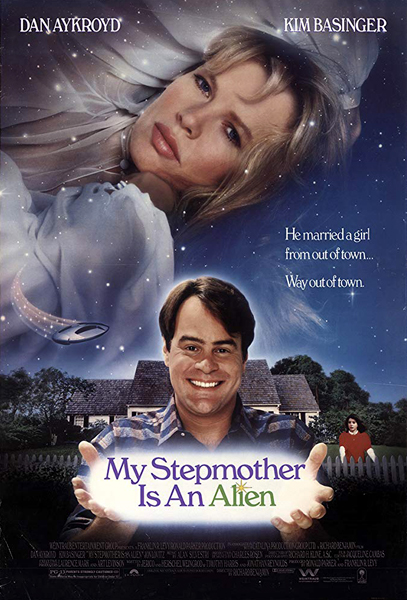 The theatrical poster for MY STEPMOTHER IS AN ALIEN.