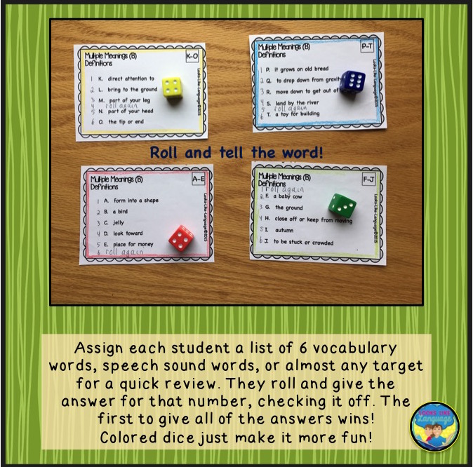 Looks Like Language 7 Creative Tips for Using Dice in Speech/Language