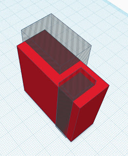 Example of how to use boleans in Tinkercad.