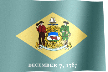 The waving flag of Delaware (Animated GIF)