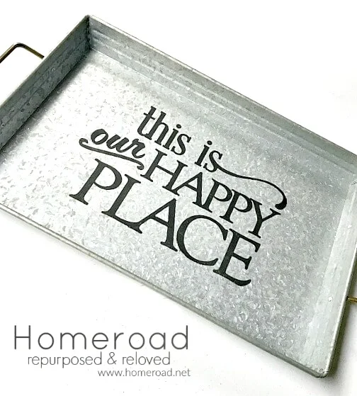 Make a Personalized Galvanized Tray with a Vinyl Stencil for Gift Giving