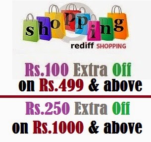 Rediff Shopping New Coupons: Rs.100 off on Rs.499 & above | Rs.250 off on Rs.1000 & above (Valid till 31st Aug’14)