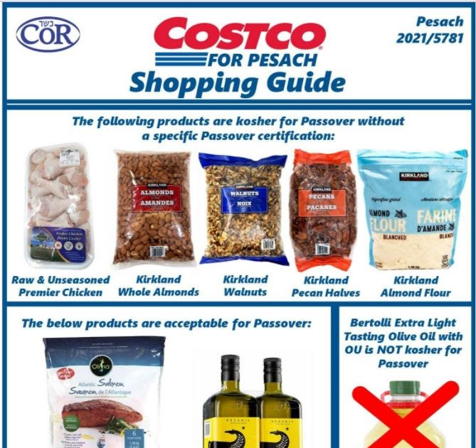 Kosher Montreal Deals Costco Passover products 2021