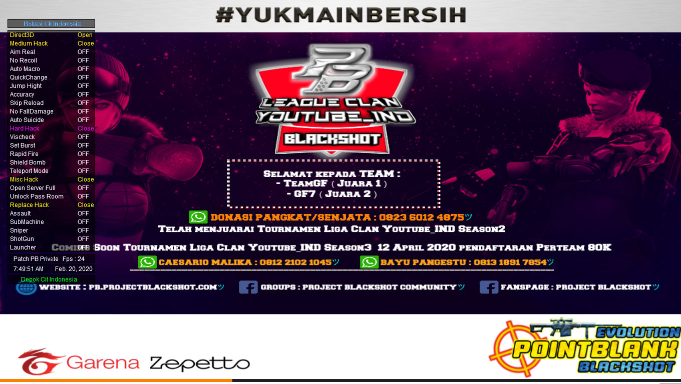 CHEAT PB BLACKSHOT 22 MARET 2020 DEPOK CHEATER INDONESIA