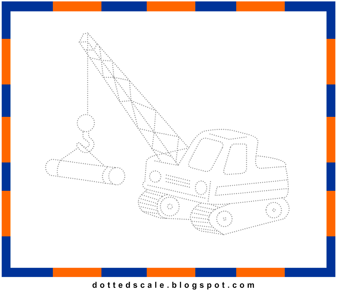 Printable Dotted Drawing Pictures Crane Dotted for kids