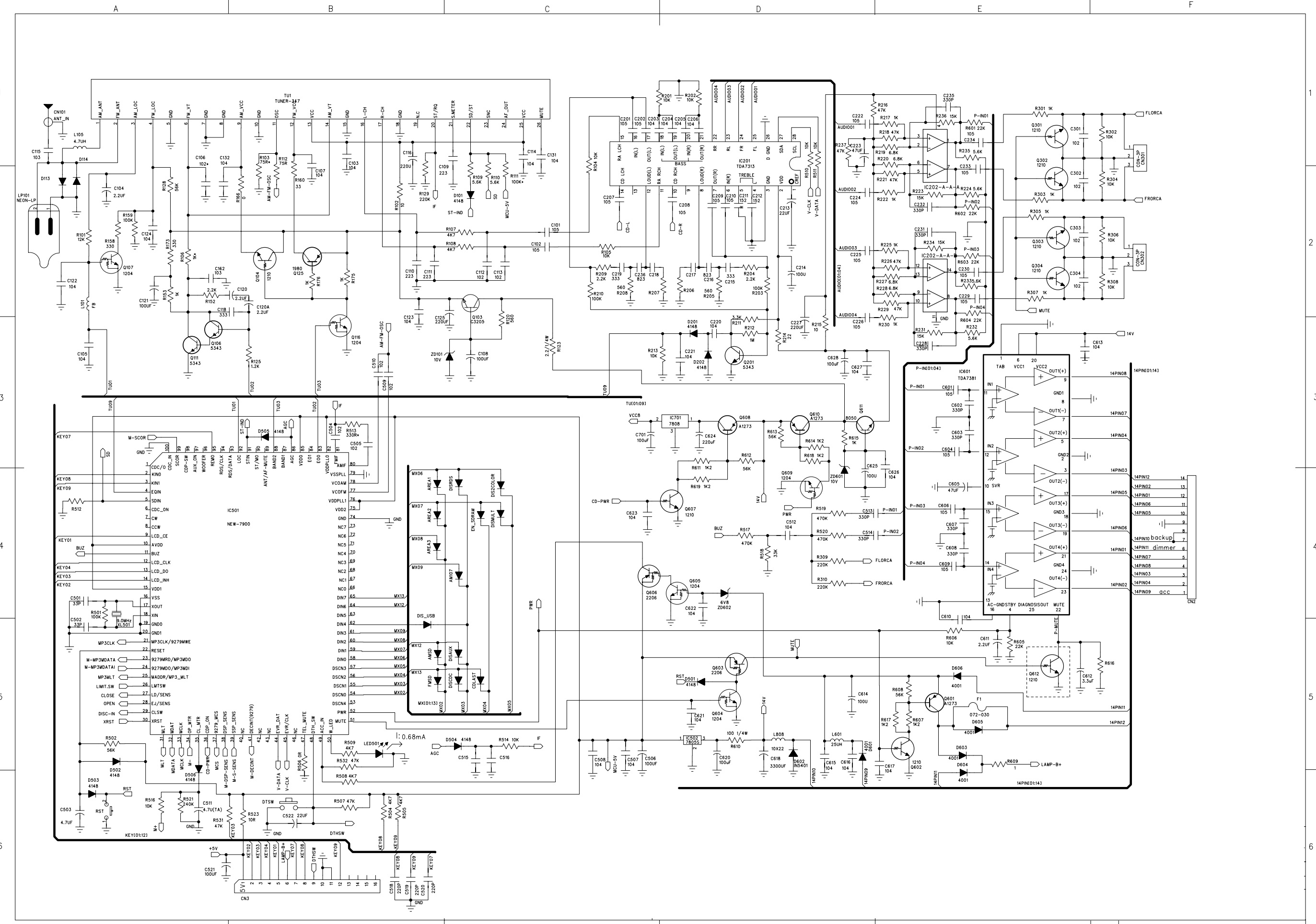 Schematic Diagrams Sansui SC 636 and Hbuster HBD4100, SCD3150 car