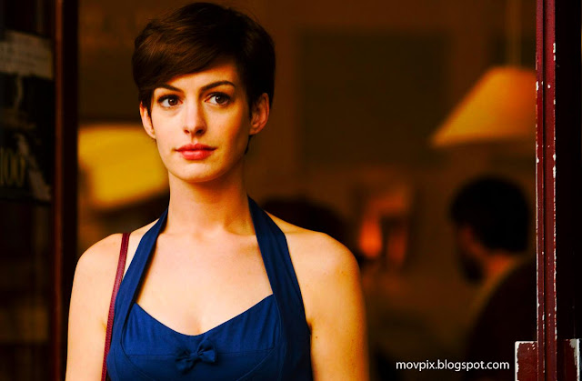 Anne Hathaway in Beautiful Blue Dress in the movie One day