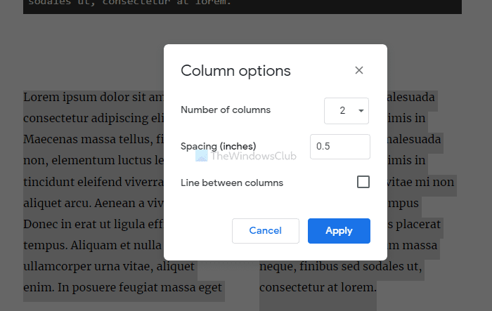 Cómo crear o agregar columnas en Google Docs