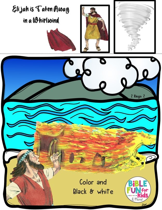 Elijah Goes to Heaven in a Whirlwind Bible Fun For Kids