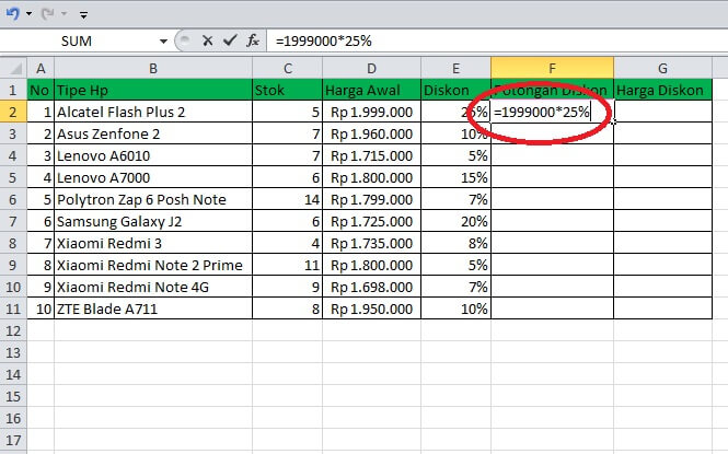 Cara Menghitung Daya Serap Di Excel