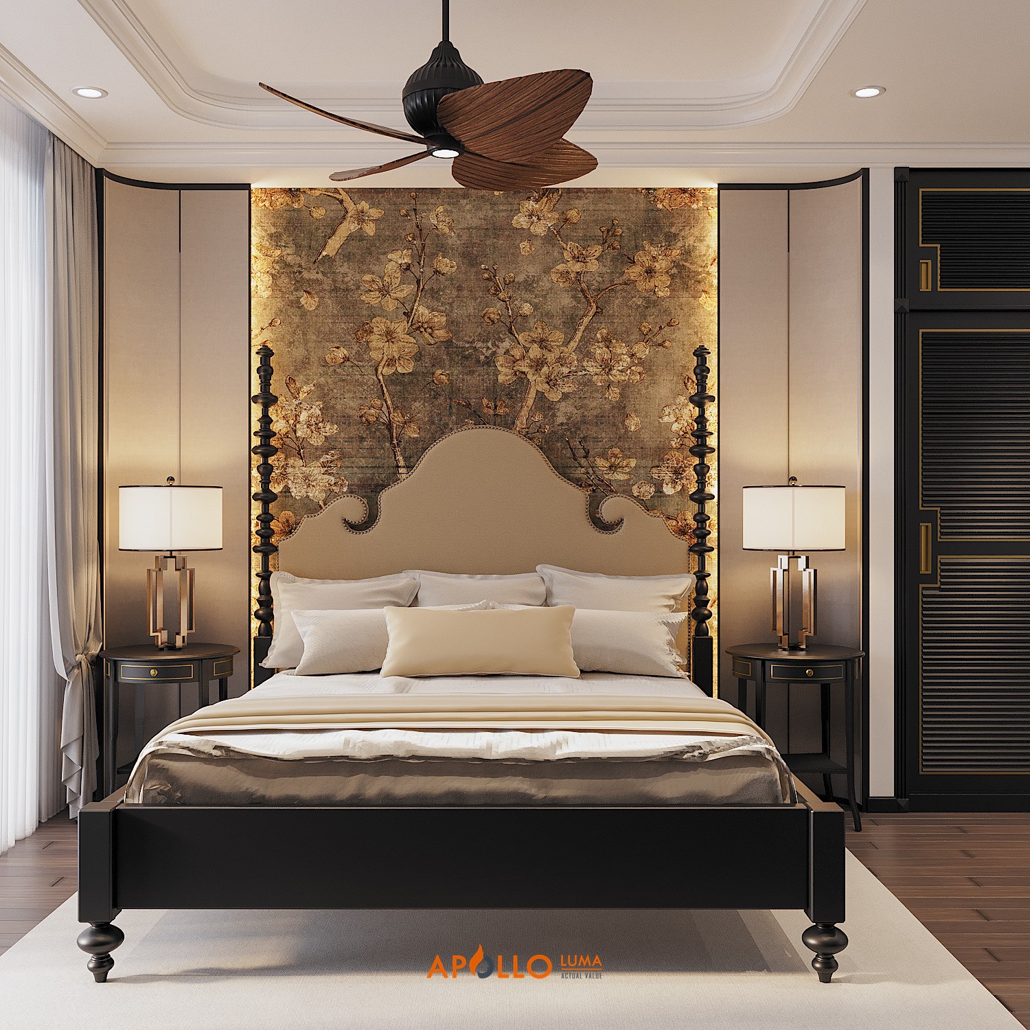 Thiết kế nội thất căn hộ 2PN (120m2) Royal City phong cách Đông Dương (Indochine) Thiết kế nội thất căn hộ 2PN (120m2) Royal City phong cách Đông Dương (Indochine)