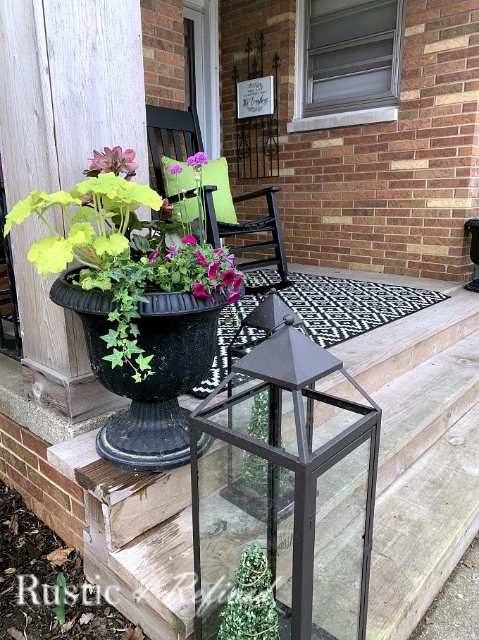 Gorgeous front porch decorated for Spring