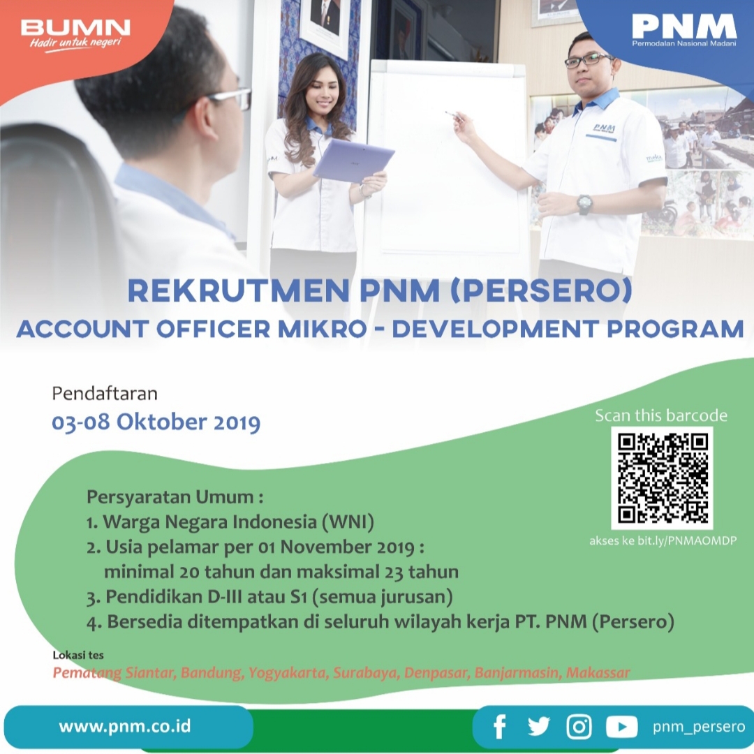 Lowongan Kerja Bumn Terbaru Rekrutmen Pt Permodalan Nasional Madani Persero Pnm Medanloker Com Lowongan Kerja Medan
