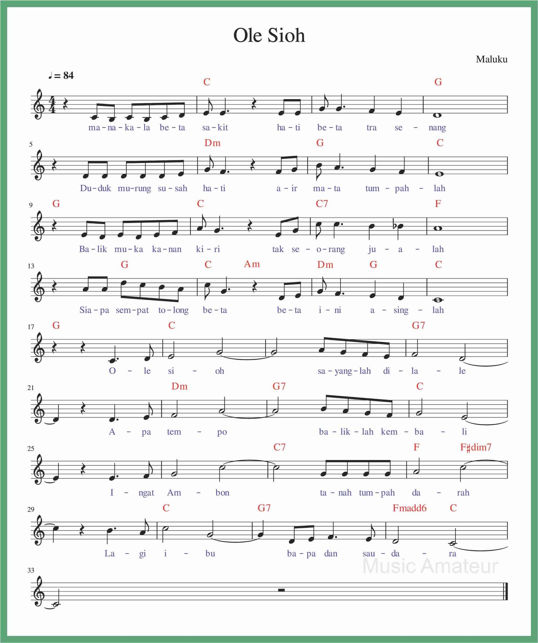 Not Angka Ole Sioh SEPUTAR MUSIK