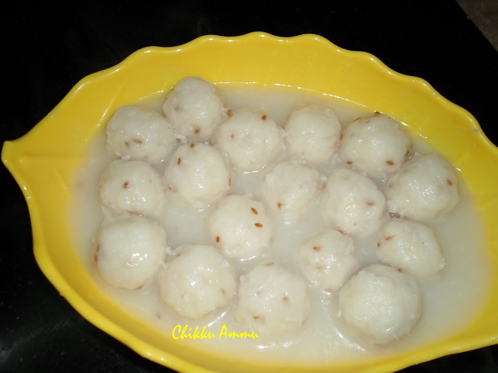 Chikkus Kitchen Rice Flour Ball/Paal Kozhukattai