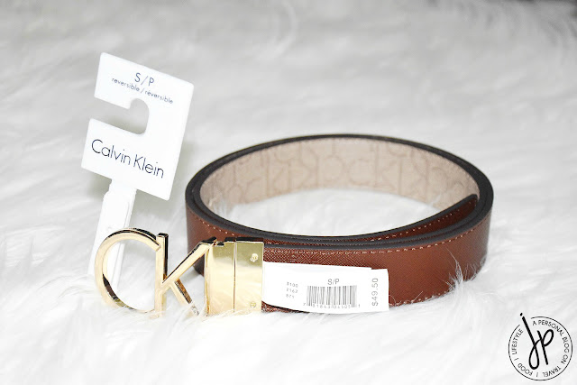 dark brown belt with ck buckle