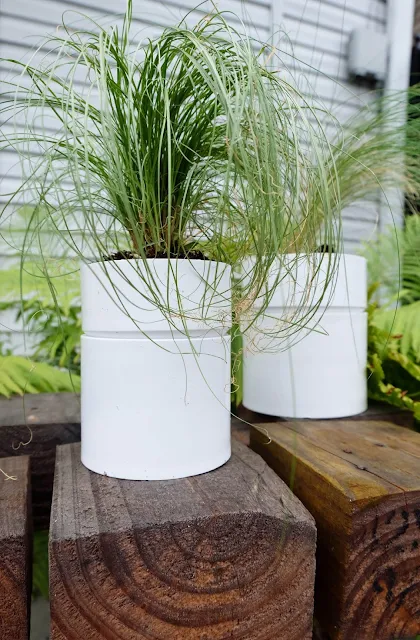 modern table top planters made of pvc couplings