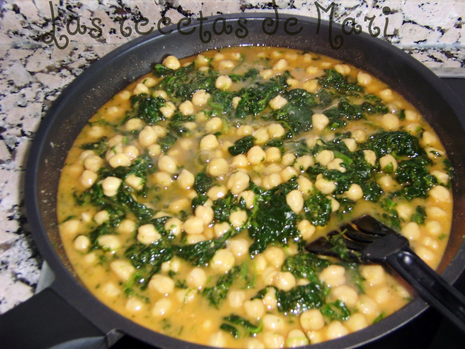 Garbanzos con espinacas Las recetas de Mari