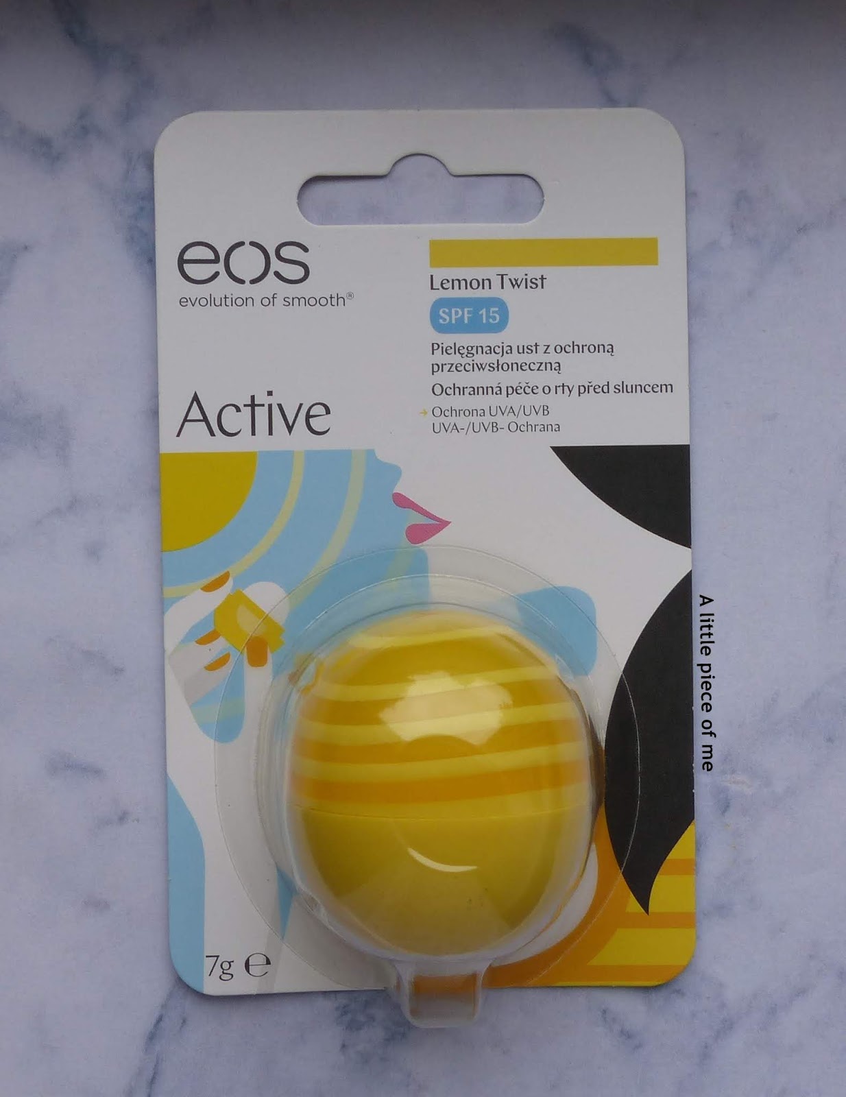 A little piece of me EOS Lemon twist lip balm with SPF 15 Review