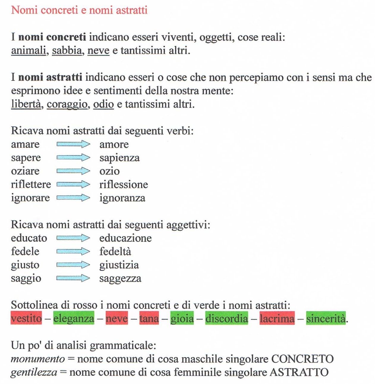 Classe Quarta B RIPASSIAMO I NOMI