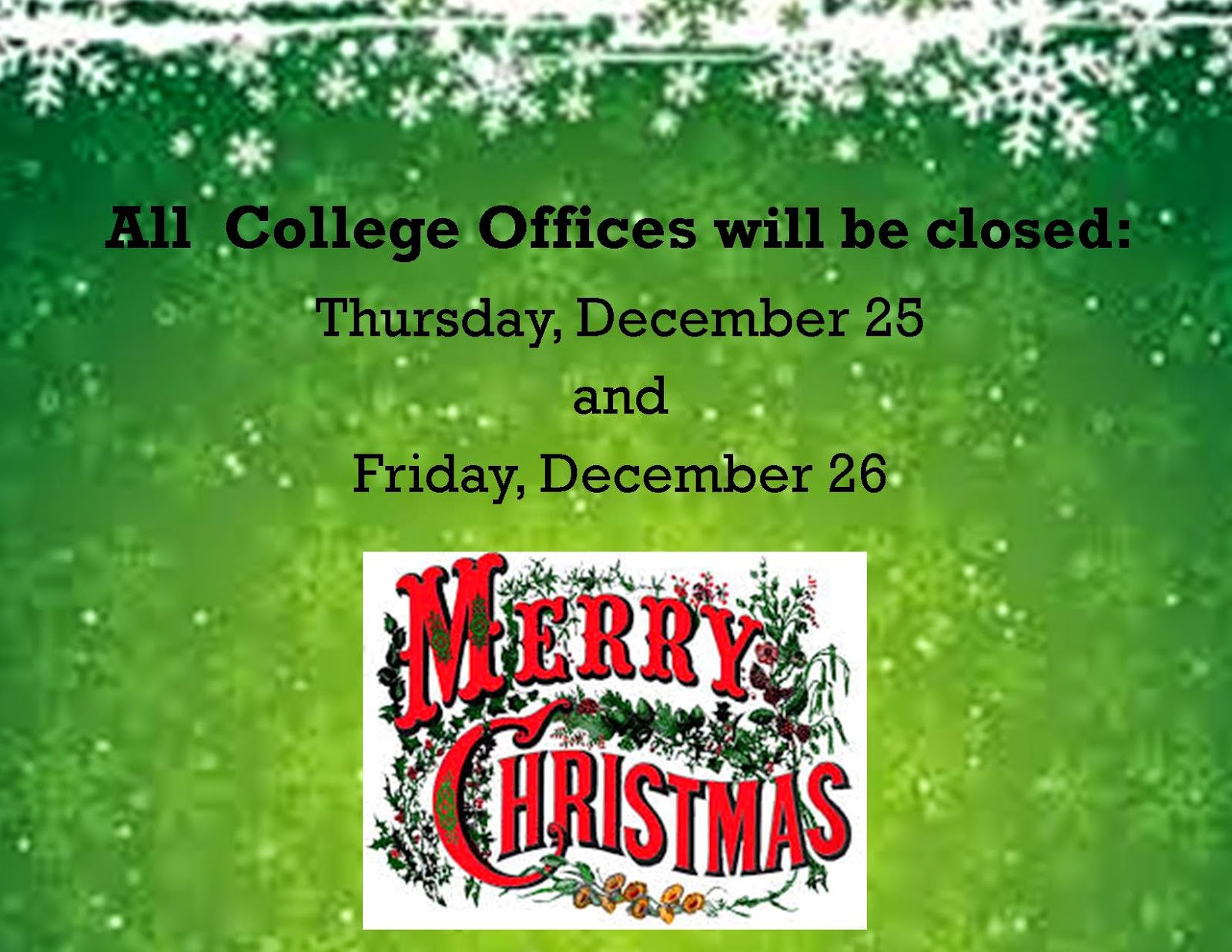 News & Press Holiday Closings for Fort Drum College Office