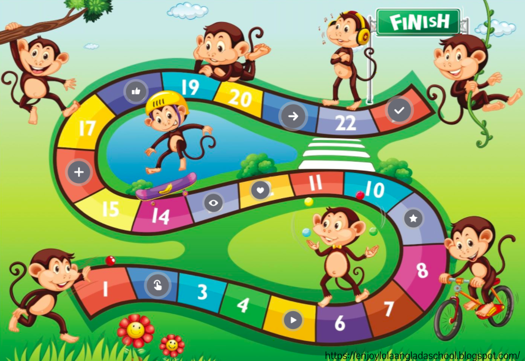 ENGLISH IS FUN! MONKEY BOARD GAME! WEEK 48 MAY