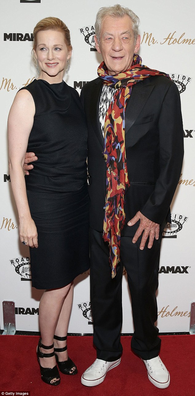 Sir Ian McKellen and Laura Linney attend the New York premiere of new