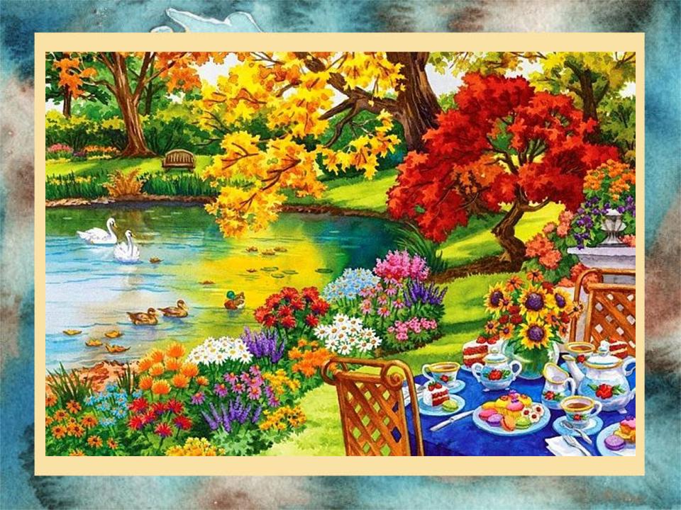 Картина в садик. Картины Nancy Wernersbach. Сад иллюстрация. Пазлы для детей природа. Пазлы на тему осень.