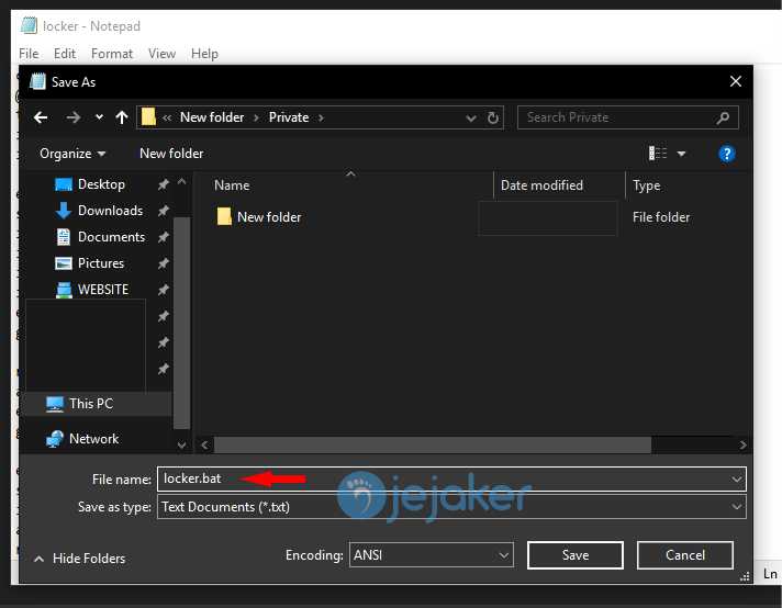 Mengunci Folder di windows Komputer tanpa aplikasi