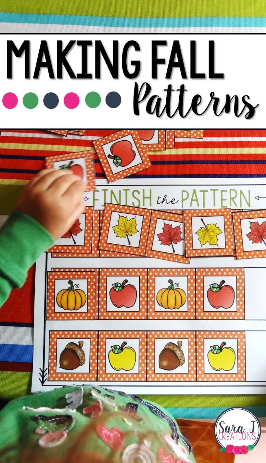 Perfect preschool math pattern activity to do in the fall