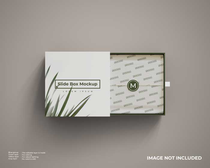 Slide Box Close up PSD Mockup Free Download Slide Box Close up PSD Mockup