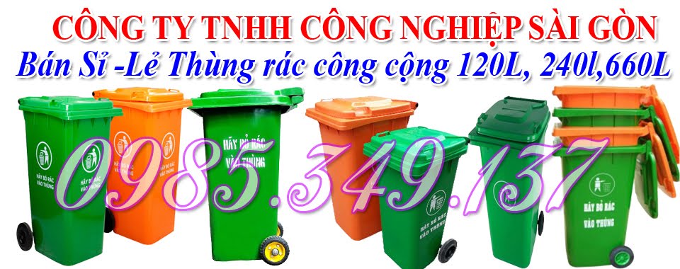 Phân phối thùng rác công cộng:120 lít,240 lít,660 lít giá tốt LH:0985349137