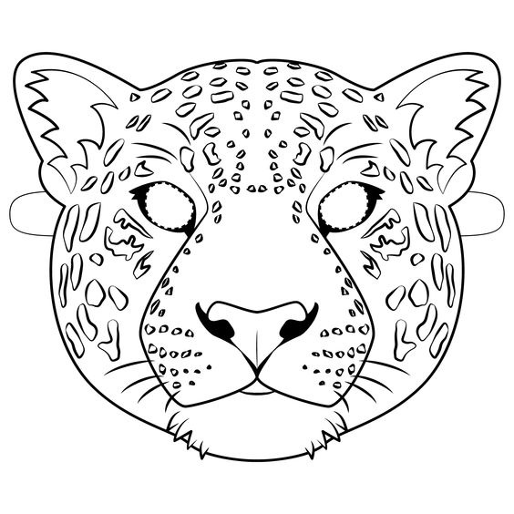 Tranh tô màu mặt nạ con hổ