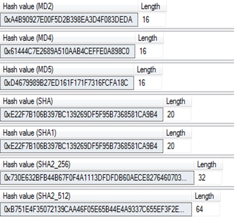 Digital Forensics Examiner Digital Forensics ค่าแฮช (hash value)