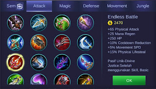Build the most painful and newest Saber Mobile Legends Item 2021