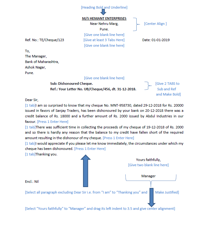 GCC TBC English 30 wpm Letter Format