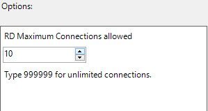 Ограничьте количество подключений к удаленному рабочему столу в Windows 10