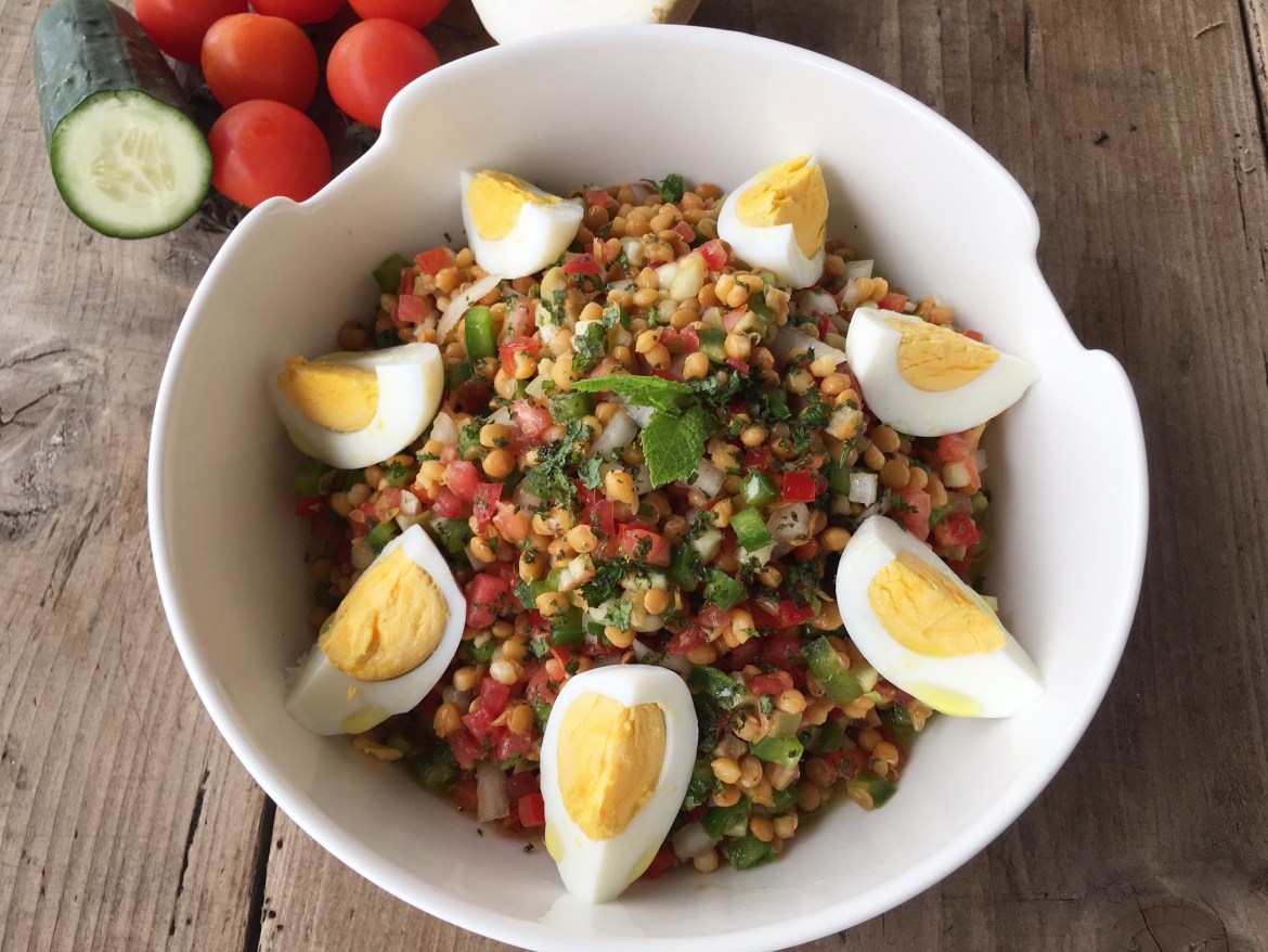 Ensalada de lentejas y huevo duro receta super facil | Recetas de Cocina  faciles.