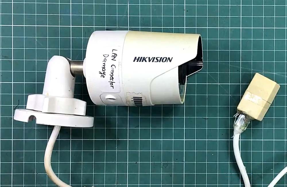 fix IP security camera's damaged RJ45 Ethernet connector