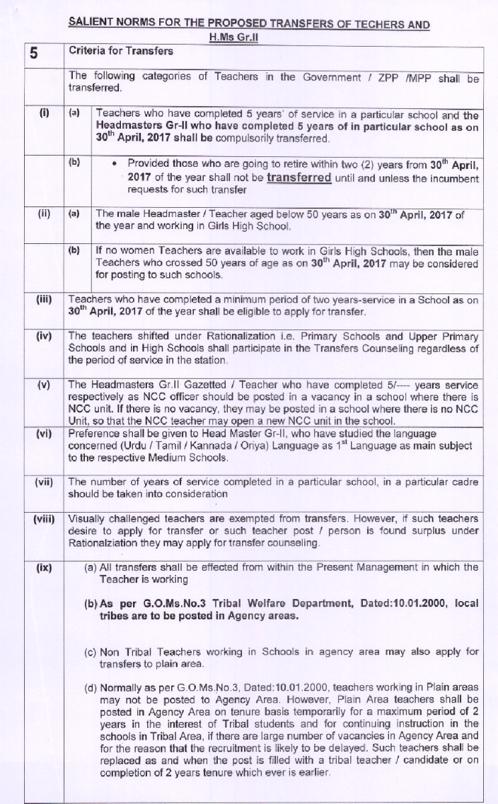 Teachers Transfers 2017 Norms Guidelines Proposed By Cse