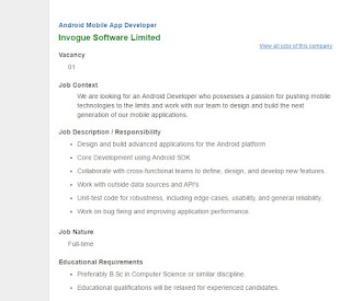 recently invogue software limited has been posted a jobs circular for the recruitment of android mobile app developer please see the jobs details - App Developer Job Description recently invogue software limited has been posted a jobs circular for the recruitment of android mobile app developer please see the jobs details - App Developer Job Description