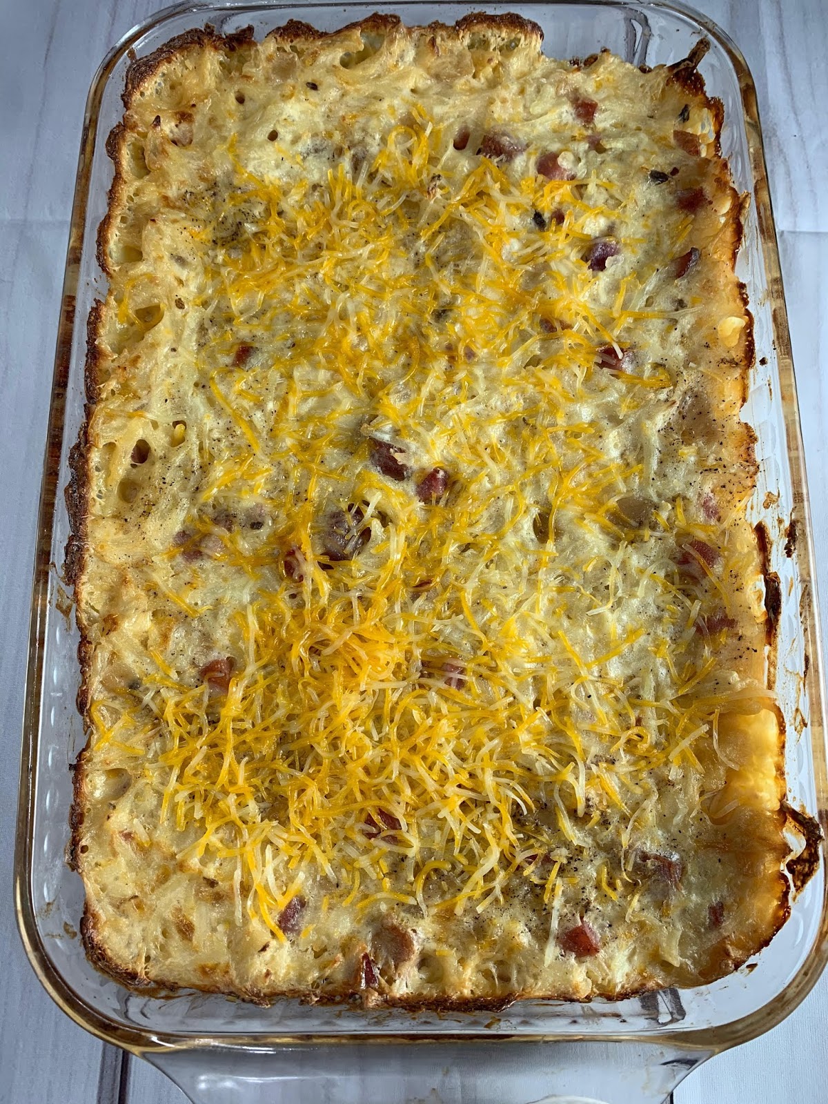 Cheesy Ham Hasbrown Casserole Chasing Saturdays