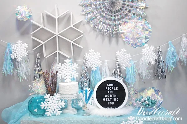 Silver Snowflake Snow Party Decorations Frozen Paper - Temu