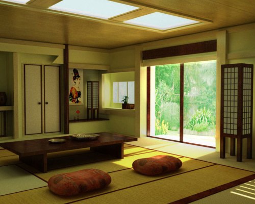 Japanese tatami rugs at home