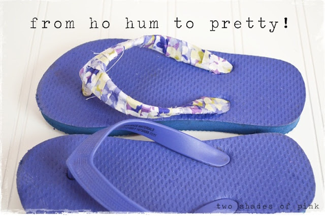 Two Shades of Pink: Easy Fabric Flip Flops