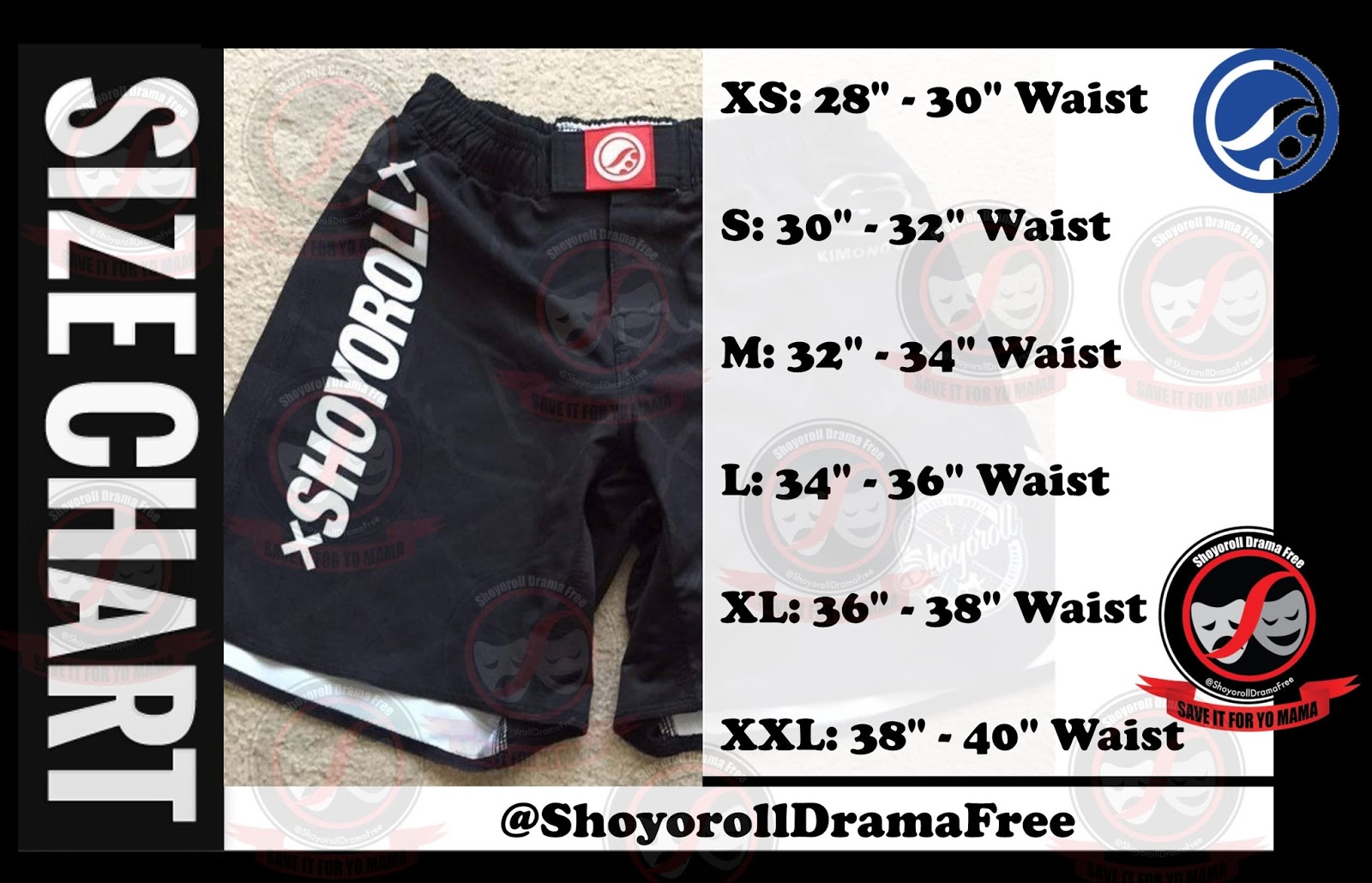 Shoyoroll Shorts Size Chart