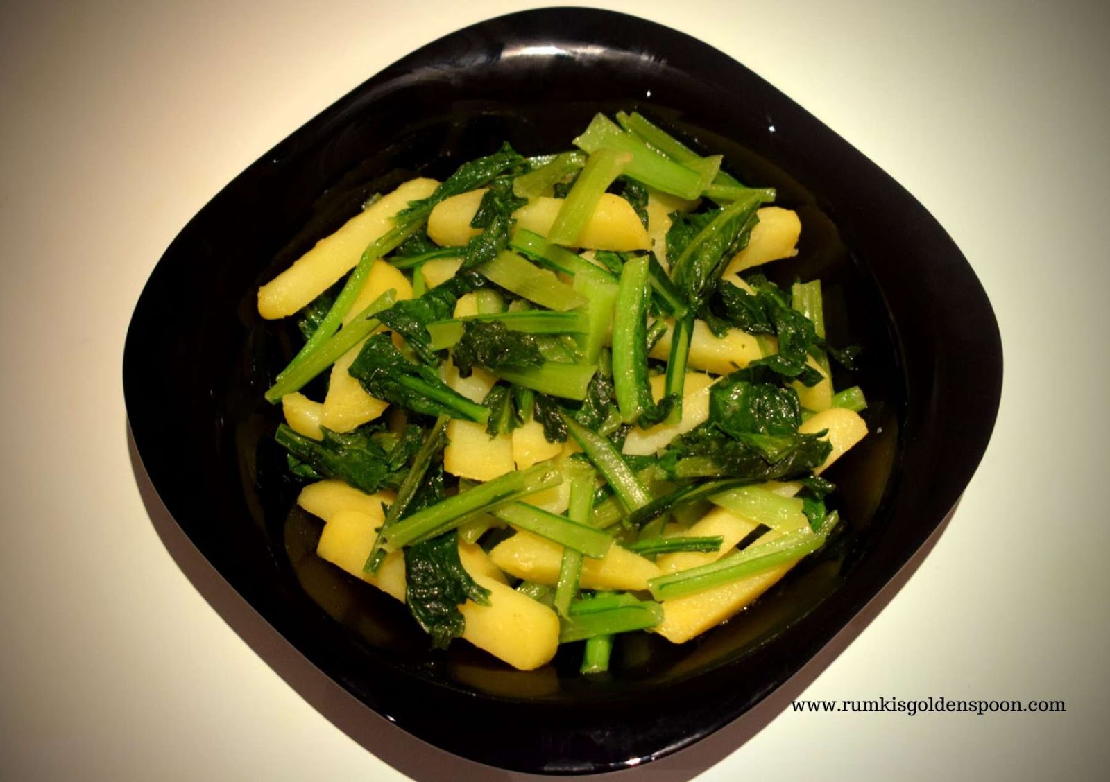 Choy sum recipe, Choy sum Potato Stir Fry with Garlic, stir-fry choy sum with minced garlic recipe, simple stir-fried choy sum, choy sum stir-fry, choy sum recipe easy, choy sum recipe garlic, how to cook choy sum, Rumki's Golden Spoon