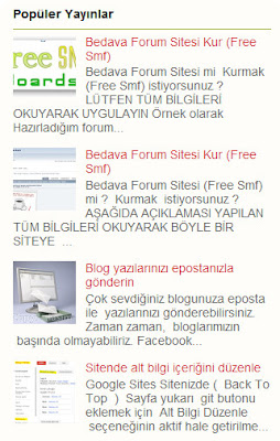 Popüler Yayın Ayarları